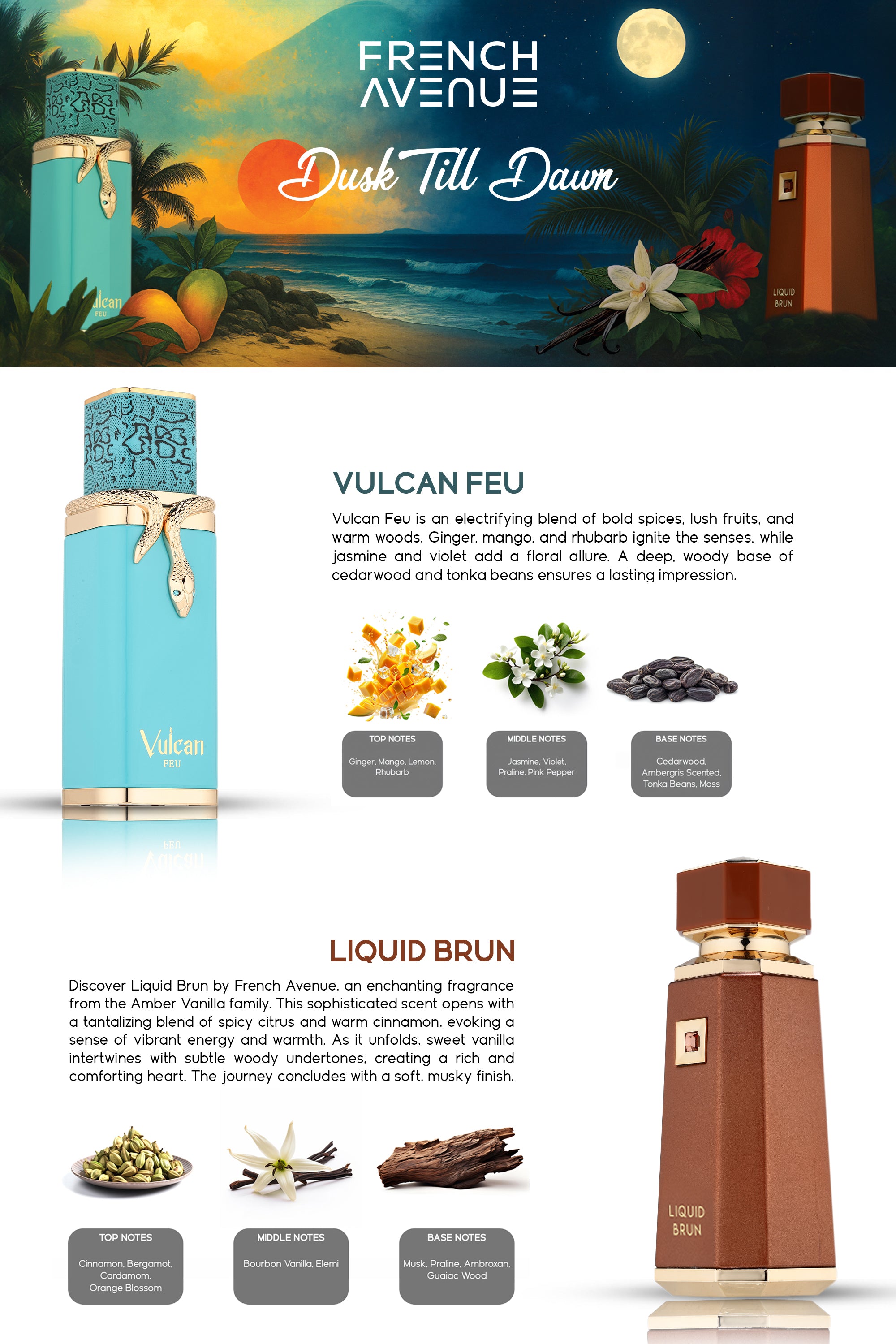 Dusk Till Dawn (Liquid Brun & Vulcan Feu Combos) By French Avenue